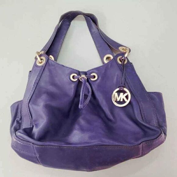 Michael Kors MK Designer Ludlow Drawstring Bucket Purple Hobo Bag Purse Handbag - Picture 1 of 5